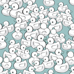 Seamless vector pattern with baby ducks