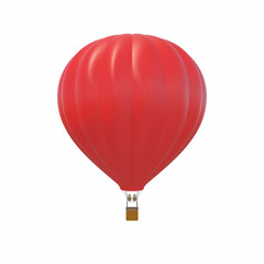 Red air ballon isolated on white background.