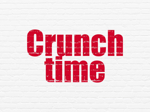 Business Concept: Crunch Time On Wall Background