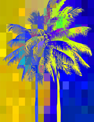 abstract palm in pixels 5