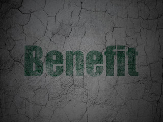 Finance concept: Benefit on grunge wall background