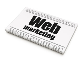Web design concept: newspaper headline Web Marketing