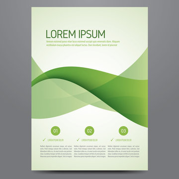 Brochure, poster, annual report, magazine cover, flyer vector template. Modern green corporate design.
