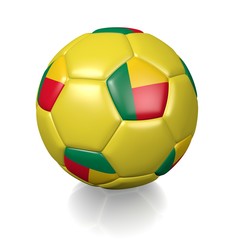 Football soccer ball with a national flag texture