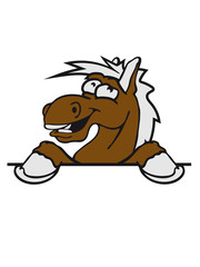 funny comic cartoon horse wall shield text empty umrandung stall wall pony