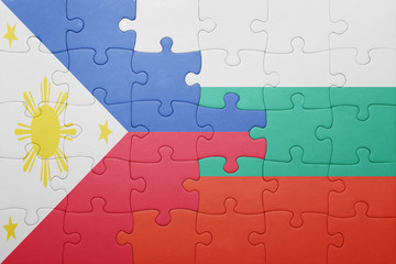 puzzle with the national flag of philippines and bulgaria