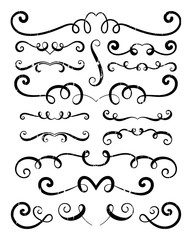 Set of hand drawn vignettes in grunge retro style.