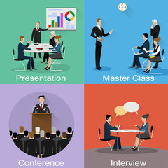 Conference banner set with business concept - 109820169