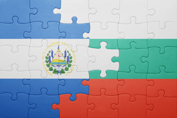 puzzle with the national flag of el salvador and bulgaria