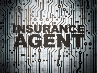Insurance concept: circuit board with Insurance Agent