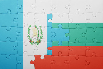 puzzle with the national flag of guatemala and bulgaria