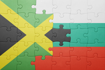 Fototapeta premium puzzle with the national flag of jamaica and bulgaria