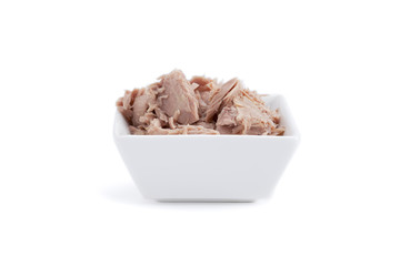 bowl of tuna fish chunks