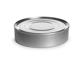 Tin can isolated on white background