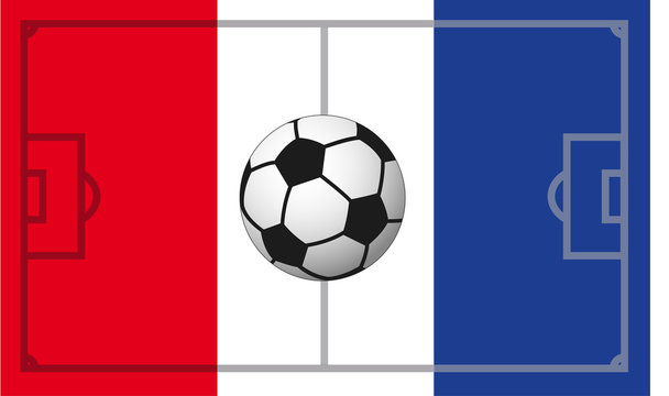 Fußballfeld mit Ball Frankreich