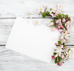 apple blossoms with card