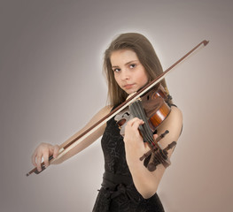 Teenage girl with viola
