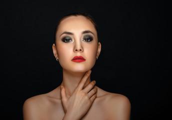 young beautiful woman makeup.