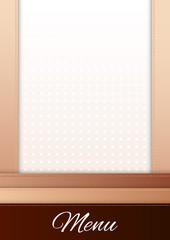 Brown background with inscription Menu. 