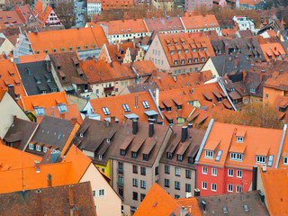 Typical orange rooftops of Nuremberg