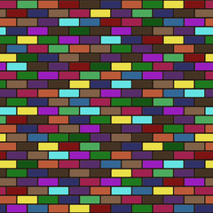 vector modern seamless colorful brick wall background texture. 