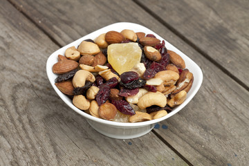 mixed nuts and candied fruits