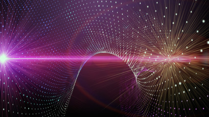 futuristic particle wave background design with lights