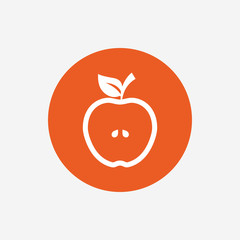 Apple sign icon. Fruit with leaf symbol.