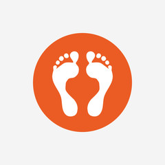 Human footprint sign icon. Barefoot symbol.