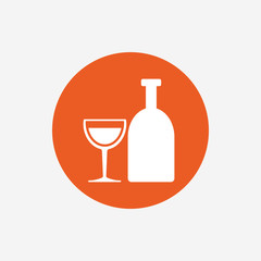 Alcohol sign. Drink symbol. Bottle with glass