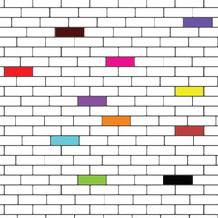 brick wall with color brick illustration
