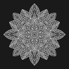 Mandala. Decorative ornament element pattern. Hand drawn ethnic tribal background template. Adult coloring book