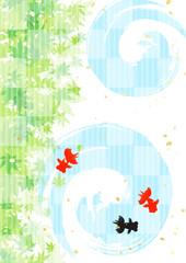 暑中見舞い　金魚