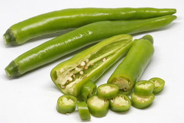 fresh chilli on white