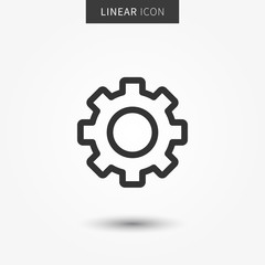 Settings gear wheel icon vector illustration. Isolated line gear wheel symbol.
