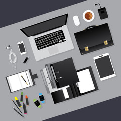 Flat Design. Business Workplace concept