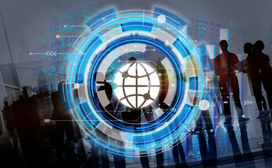 Digital Blue Hud Interface Global Concept