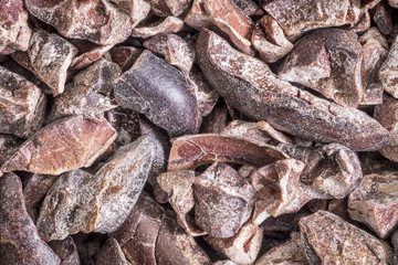 raw cacao nibs background