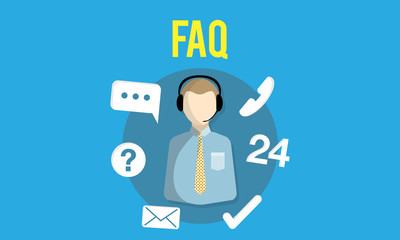 Fototapeta na wymiar FAQ Enquiry Questions Guide Customer Support Concept