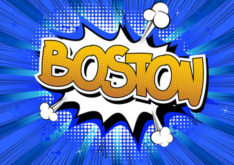 Boston - Comic book style word.