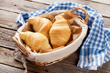 Fresh croissants basket