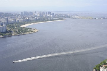 View from the Sugaloaf at Botafogo and other disctricts of Rio de Janeiro.