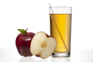 view of apples and apple juice.