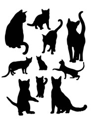 Cats  Animal, art vector silhouettes