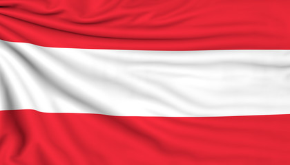 Flag of Austria, 3d illustration with fabric texture