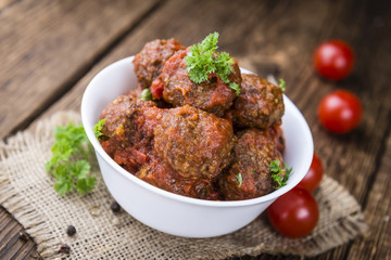 Portion of Meatballs with Tomato Sauce