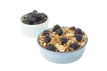 cereal and blackberries