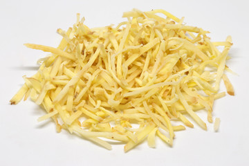 chop ginger on white