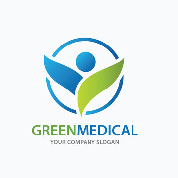 Pharmacy Logo. Medical logo. Green and eco logo vector template.