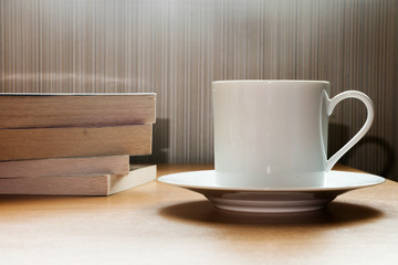 Books and coffee on the table